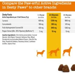 Zesty Paws Turmeric Curcumin Bites Duck Flavored Soft Chews Multivitamin For Dogs -Zesty Paws 124700 PT4. AC SS1800 V1696442044