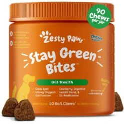 Zesty Paws Stay Green Bites Chicken Flavored Soft Chews Digestive Supplement For Dogs