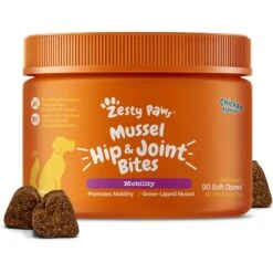 Zesty Paws Mussel Mobility Bites Chicken Flavored Soft Chews Hip & Joint Supplement For Dogs