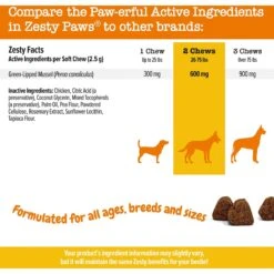 Zesty Paws Mussel Mobility Bites Chicken Flavored Soft Chews Hip & Joint Supplement For Dogs -Zesty Paws 147730 PT4. AC SS1800 V1698436996