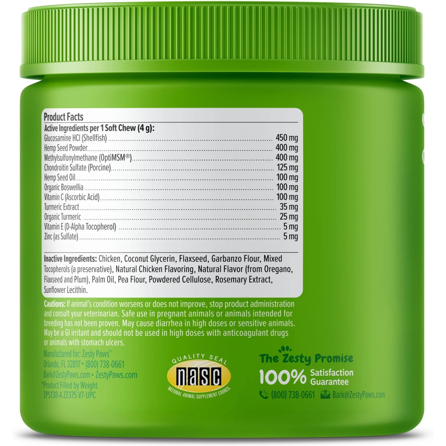 Zesty Paws Hemp Elements Mobility Bites Chicken Flavored Soft Chews Glucosamine Hip & Joint Supplement For Dogs 5 Zesty Paws Hemp Elements Mobility Bites Chicken Flavored Soft Chews Glucosamine Hip & Joint Supplement For Dogs - Image 5