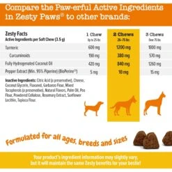 Zesty Paws Turmeric Curcumin Bites Bacon Flavored Soft Chews Multivitamin For Dogs -Zesty Paws 154830 PT4. AC SS1800 V1696441988