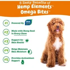Zesty Paws Hemp Elements Omega Bites Chicken Flavored Soft Chews Skin & Coat Supplement For Dogs -Zesty Paws 173310 PT3. AC SS1800 V1696961188