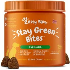 Zesty Paws Stay Green Bites Beef Flavored Soft Chews Grass Protection Urinary & Digestive Supplement For Dogs