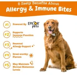 Zesty Paws Allergy & Immune Bites Salmon Flavored Soft Chews Allergies, Immune, & Gut Support Supplement For Dogs -Zesty Paws 193014 PT1. AC SS1800 V1700859374