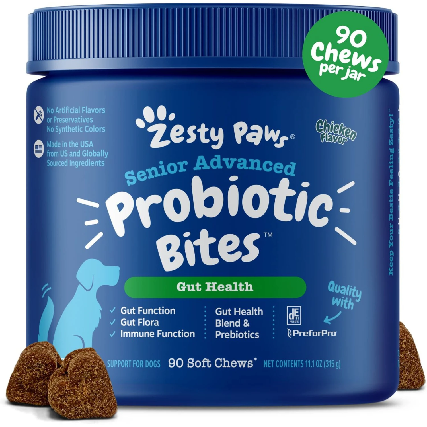 Zesty Paws Advanced Probiotic Bites Chicken Flavored Soft Chews Digestive Supplement For Senior Dogs 1 Zesty Paws Advanced Probiotic Bites Chicken Flavored Soft Chews Digestive Supplement For Senior Dogs