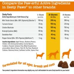 Zesty Paws Liver Support Bites Chicken Flavored Soft Chews Milk Thistle Supplement For Dogs -Zesty Paws 205855 PT4. AC SS1800 V1696602378