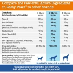 Zesty Paws Advanced Allergy & Immune Bites Salmon Flavored Soft Chews Allergies, Immune, & Skin Support Supplement For Senior Dogs -Zesty Paws 224444 PT5. AC SS1800 V1699634594