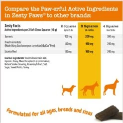 Zesty Paws Lil' Zesties Aller-Immune Squares Turkey Flavored Soft Chews Allergy & Immune Supplement For Dogs -Zesty Paws 249397 PT4. AC SS1800 V1696961568