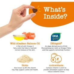 Zesty Paws Salmon Bites Bacon Flavored Soft Chews Skin & Coat Supplement For Dogs, 90 Count -Zesty Paws 249411 PT2. AC SS1800 V1703623934