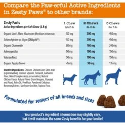 Zesty Paws Advanced Cognition Bites Chicken Flavored Soft Chews Brain & Nervous System Supplement For Senior Dogs -Zesty Paws 249415 PT4. AC SS1800 V1696601302