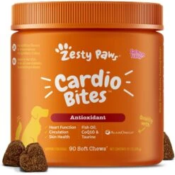 Zesty Paws Cardio Bites Salmon Flavored Soft Chews Heart Supplement For Dogs