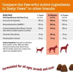 Zesty Paws Ancient Elements Mobility Bites Bison Flavored Soft Chews Hip & Joint Supplement For Dogs, 90 Count -Zesty Paws 249427 PT4. AC SS1800 V1700859377