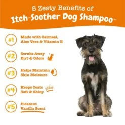 Zesty Paws Itch Soother Dog Shampoo With Oatmeal & Aloe Vera, For Skin Moisture & Shiny Coats & Zesty Paws Wild Alaskan Salmon Oil Liquid Skin & Coat Supplement For Dogs & Cats -Zesty Paws 298838 PT3. AC SS1800 V1672757749