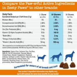Zesty Paws Advanced Omega Bites Chicken Flavor Soft Chews Skin & Coat Supplement For Senior Dogs -Zesty Paws 332501 PT4. AC SS1800 V1698787419