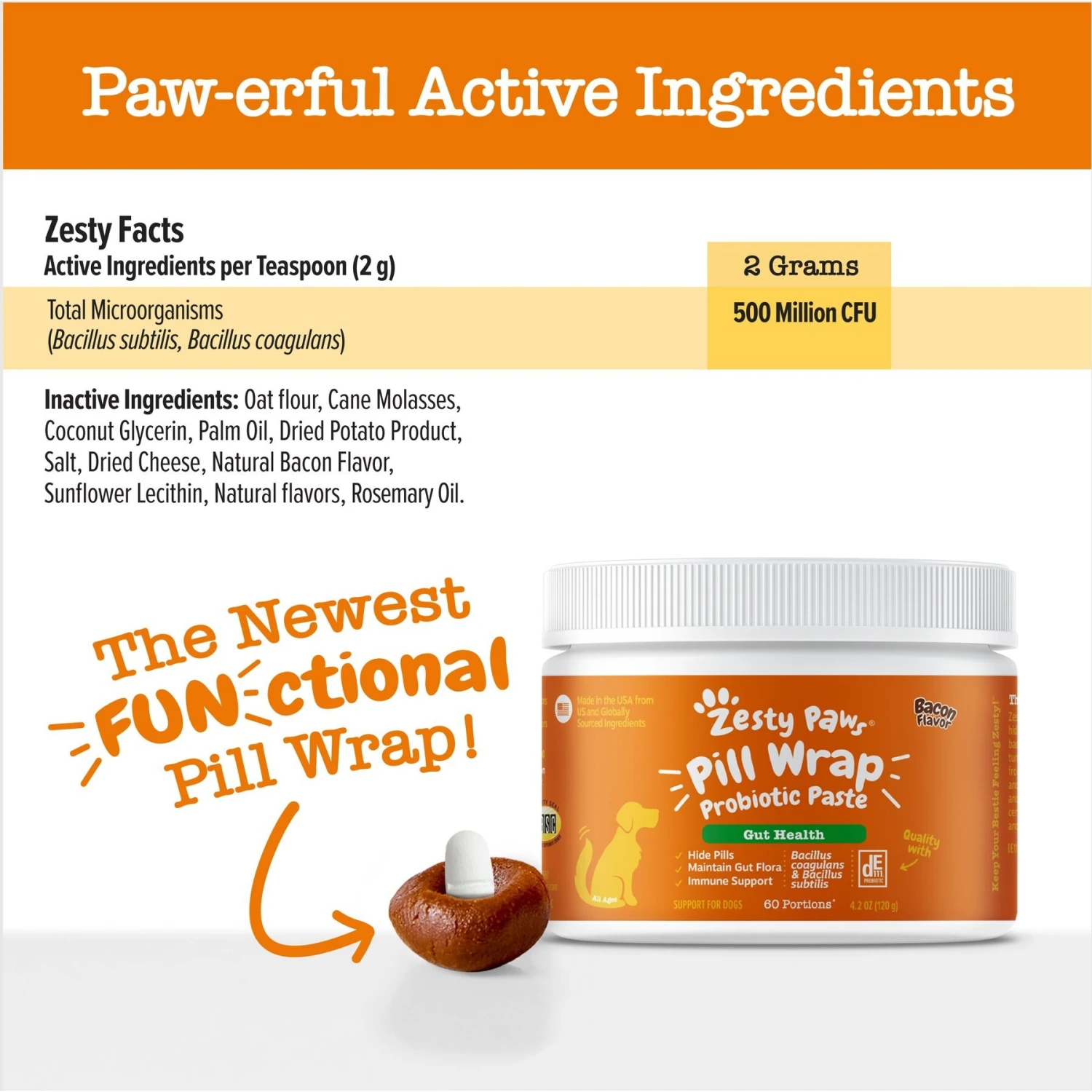 Zesty Paws Pill Wrap Probiotic Paste Bacon Flavored Digestive Supplement For Dogs 6 Zesty Paws Pill Wrap Probiotic Paste Bacon Flavored Digestive Supplement For Dogs - Image 6