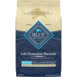 Zesty Paws Advanced Mobility Bites Chicken Flavored Soft Chews Glucosamine Hip & Joint Supplement For Senior Dogs & Blue Buffalo Life Protection Formula Senior Chicken & Brown Rice Recipe Dry Dog Food -Zesty Paws 365440 PT1. AC SS1800 V1703799075