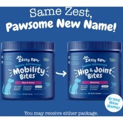 Zesty Paws Advanced Mobility Bites Chicken Flavored Soft Chews Glucosamine Hip & Joint Supplement For Senior Dogs & Blue Buffalo Life Protection Formula Senior Chicken & Brown Rice Recipe Dry Dog Food -Zesty Paws 365440 PT6. AC SS1800 V1703799076