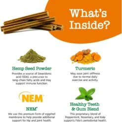 Zesty Paws Hemp Elements Calming OraStix Peppermint Flavored Dental Chews Composure Supplement For Dogs & Zesty Paws Hemp Elements Mobility OraStix Peppermint Flavored Dog Dental Chews -Zesty Paws 365484 PT3. AC SS1800 V1669154821