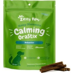 Zesty Paws Hemp Elements Calming OraStix Peppermint Flavored Dental Chews Composure Supplement For Dogs & Zesty Paws Hemp Elements Mobility OraStix Peppermint Flavored Dog Dental Chews -Zesty Paws 365484 PT5. AC SS1800 V1669154240