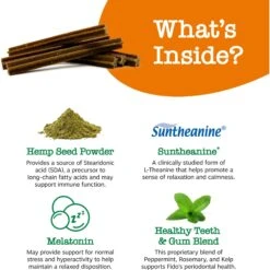 Zesty Paws Hemp Elements Calming OraStix Peppermint Flavored Dental Chews Composure Supplement For Dogs & Zesty Paws Hemp Elements Mobility OraStix Peppermint Flavored Dog Dental Chews -Zesty Paws 365484 PT7. AC SS1800 V1669154239