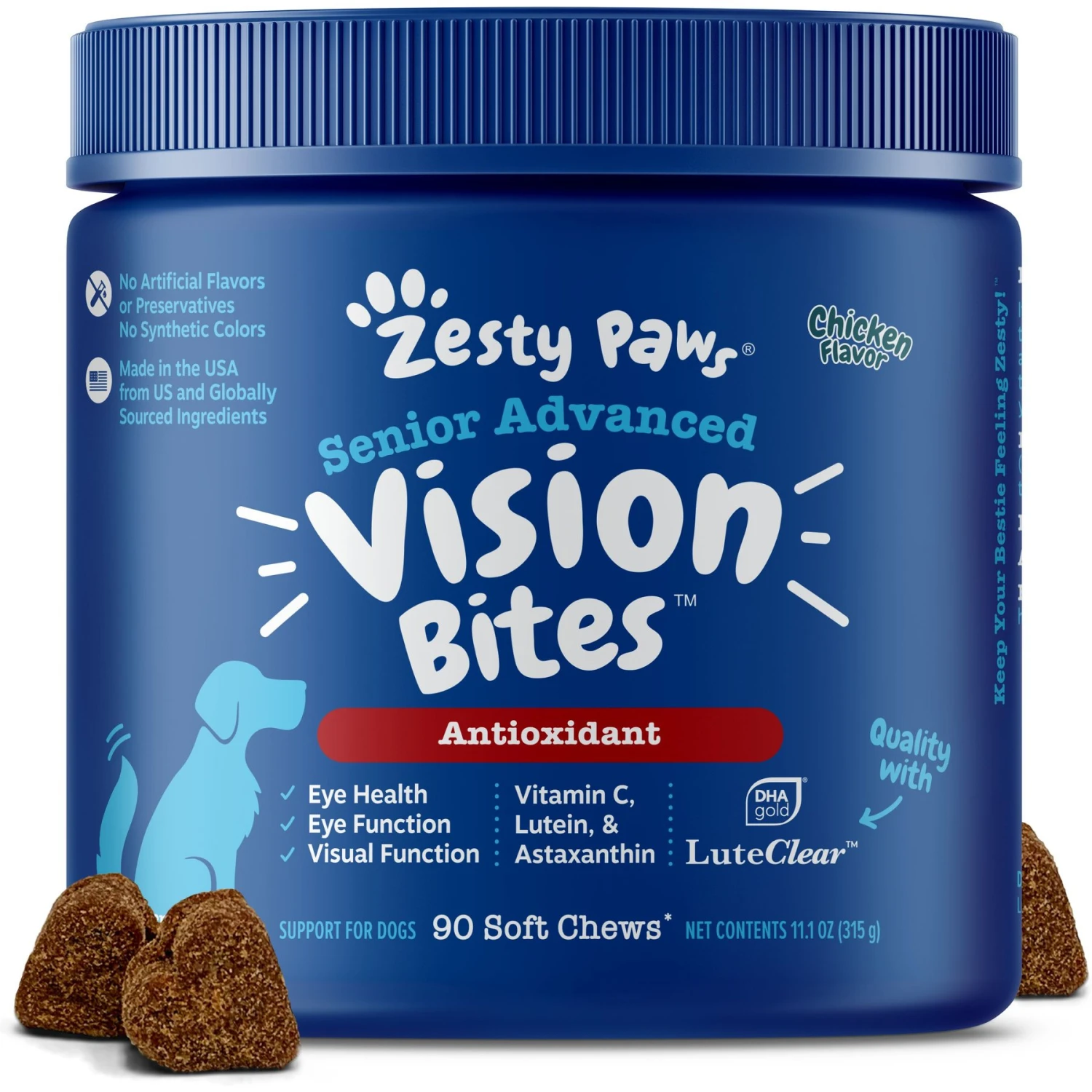 Zesty Paws Advanced Vision Bites Chicken Flavored Soft Chews Vision Supplement For Senior Dogs & Zesty Paws Advanced Mobility Bites Chicken Flavored Soft Chews Glucosamine Hip & Joint Supplement For Senior Dogs 2 Zesty Paws Advanced Vision Bites Chicken Flavored Soft Chews Vision Supplement For Senior Dogs & Zesty Paws Advanced Mobility Bites Chicken Flavored Soft Chews Glucosamine Hip & Joint Supplement For Senior Dogs - Image 2