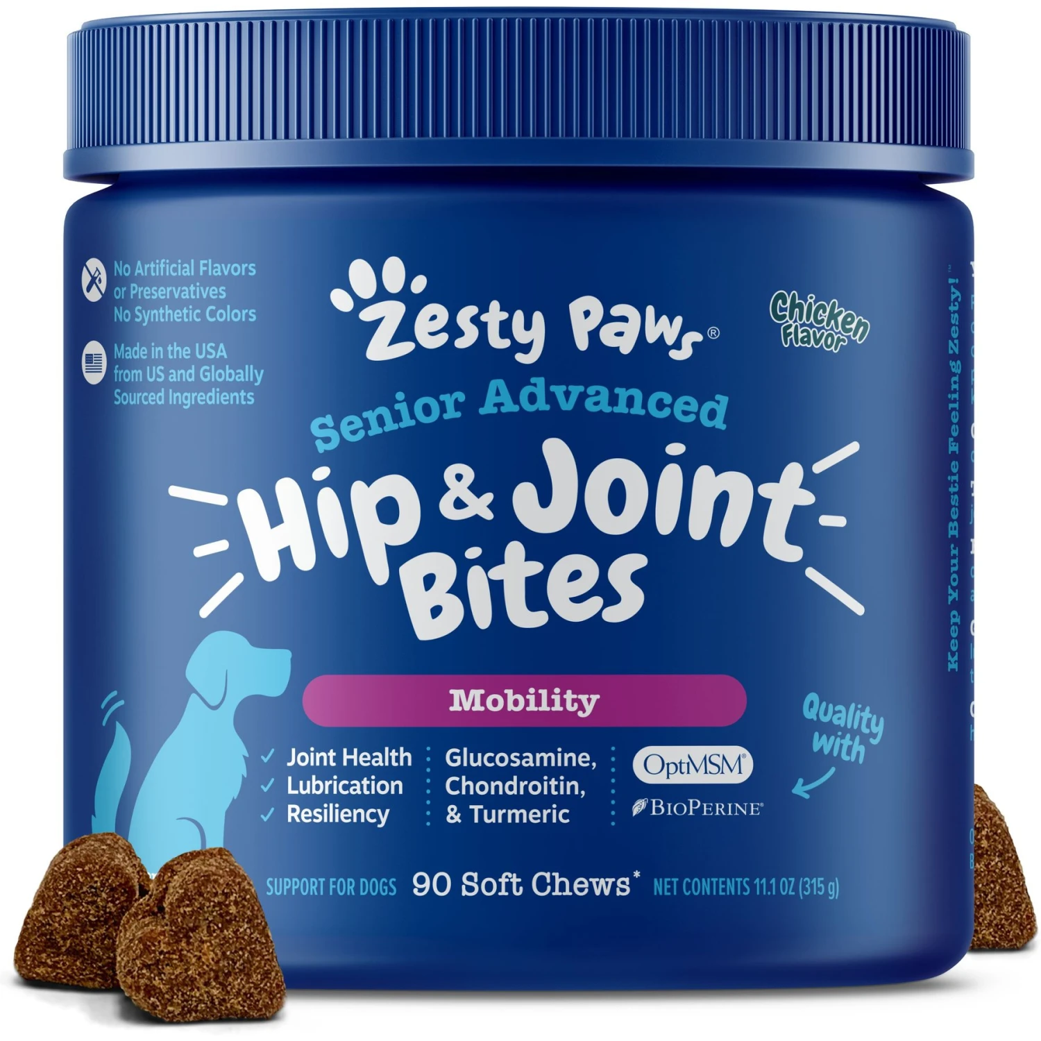 Zesty Paws Advanced Vision Bites Chicken Flavored Soft Chews Vision Supplement For Senior Dogs & Zesty Paws Advanced Mobility Bites Chicken Flavored Soft Chews Glucosamine Hip & Joint Supplement For Senior Dogs 6 Zesty Paws Advanced Vision Bites Chicken Flavored Soft Chews Vision Supplement For Senior Dogs & Zesty Paws Advanced Mobility Bites Chicken Flavored Soft Chews Glucosamine Hip & Joint Supplement For Senior Dogs - Image 6