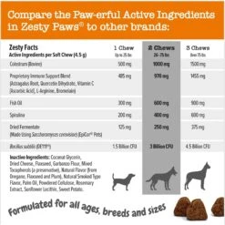 Zesty Paws Vet Strength Allergy & Immune Bites Soft Chews Fish Oil Supplement For Dogs -Zesty Paws 373284 PT4. AC SS1800 V1696960797