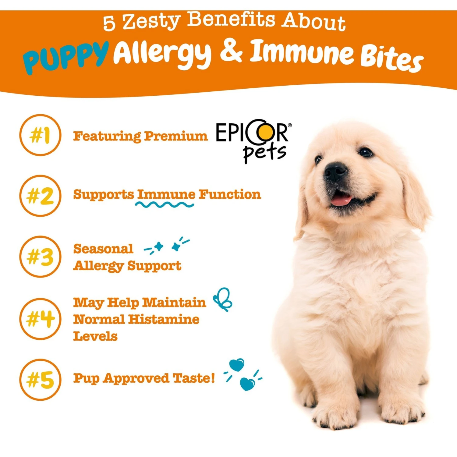 Zesty Paws Puppy Allergy & Immune Bites Lamb Flavor Soft Chews Allergies, Immune, & Gut Support Supplement For Dogs, 90 Count 2 Zesty Paws Puppy Allergy & Immune Bites Lamb Flavor Soft Chews Allergies, Immune, & Gut Support Supplement For Dogs, 90 Count - Image 2