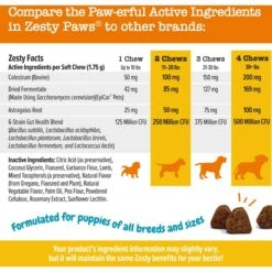 Zesty Paws Puppy Allergy & Immune Bites Lamb Flavor Soft Chews Allergies, Immune, & Gut Support Supplement For Dogs, 90 Count 13 Zesty Paws Puppy Allergy & Immune Bites Lamb Flavor Soft Chews Allergies, Immune, & Gut Support Supplement For Dogs, 90 Count -Zesty Paws 536990 PT4. AC SS1800 V1703623565