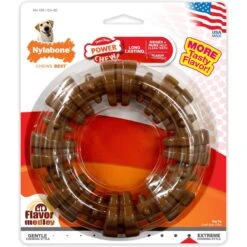 Zesty Paws Hemp Calming Bites Peanut Butter Flavored Soft Chews Composure & Relaxation Supplement For Dogs & Nylabone Power Chew Textured Dog Chew Ring Toy Flavor Medley -Zesty Paws 662814 PT5. AC SS1800 V1699554832