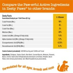 Zesty Paws Puppy 8-in-1 Chicken Flavor Soft Chews Multivitamin Supplement For Dogs & Zesty Paws All-in-One Bacon Flavored Soft & Chewy Training Bites Multivitamin Dog Treats -Zesty Paws 662830 PT7. AC SS1800 V1667333973