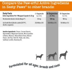 Zesty Paws Healthy Aging NAD+ Precursor Cellular Energy, Brain, & Heart Supplement + Probiotic Pill Wrap For Dogs -Zesty Paws 945862 PT7. AC SS1800 V1700689788